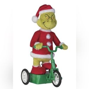 11.8" Musical Grinch on Scooter/Tricycle Animated Plush Stuffed Wheels Roll